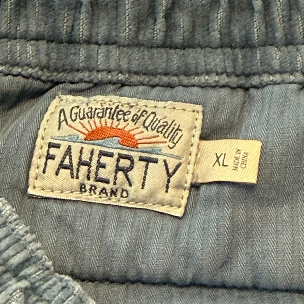 Faherty Blue Corduroy Flat Front Shorts